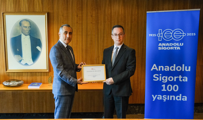 Anadolu Sigorta’ya İstanbul Defterdarlığı’ndan teşekkür belgesi