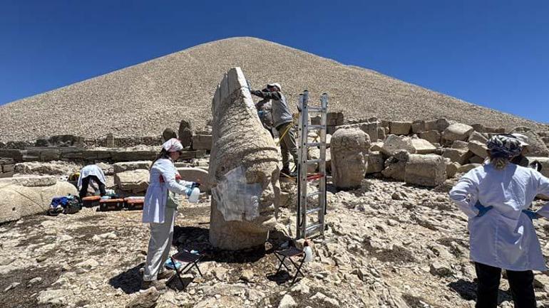 Nemrut Dağının dev heykellerine nano kireç kaplaması