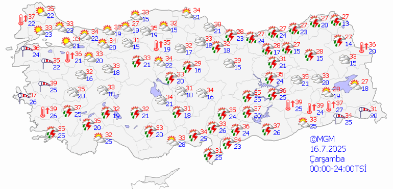 16 TEMMUZ HAVA DURUMU: Bugün Hava Nasıl Olacak Meteoroloji 9 İli Uyardı