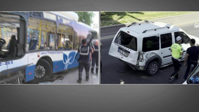 Ankarada belediye otobüsü kaza yaptı: Çok sayıda yaralı var