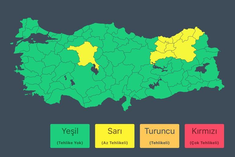 İçişleri Bakanlığından 9 il için sarı uyarı Sağanak, dolu, yıldırım ve sel riski kapıda