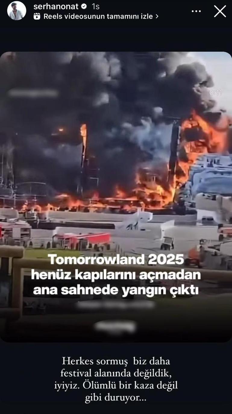 Tomorrow 2025 sahnesi yangın sonrası küle döndü Serhan Onattan İyiyiz mesajı