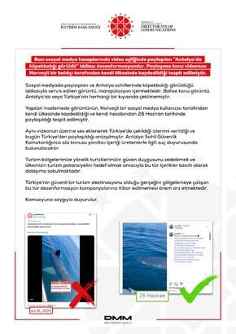 Antalyada 3 metre uzunluğunda köpek balığı videosuna suç duyurusu