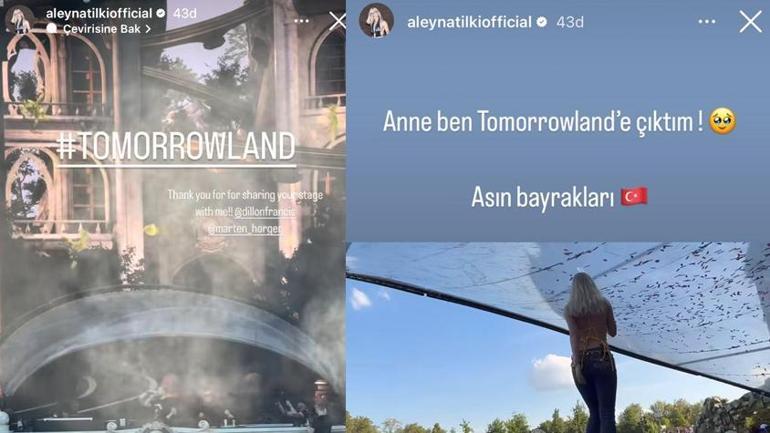 Aleyna Tilkiden Tomorrowland sürprizi Konser sonrası paylaştı: Asın bayrakları