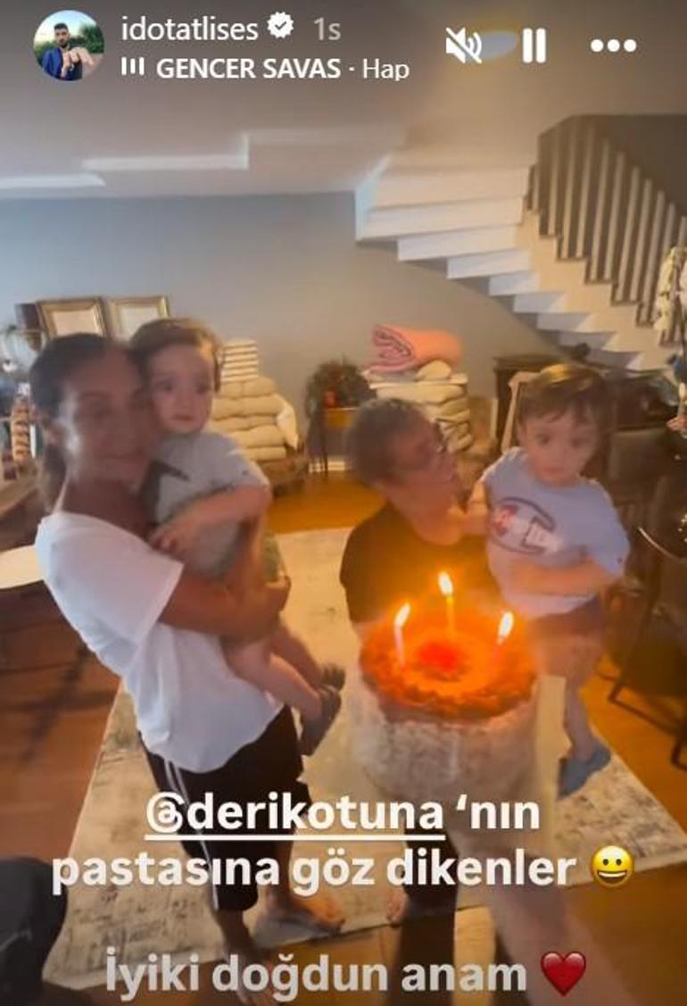 Derya Tunaya doğum günü sürprizi Sevimli ikizlerin gözü pastada kaldı