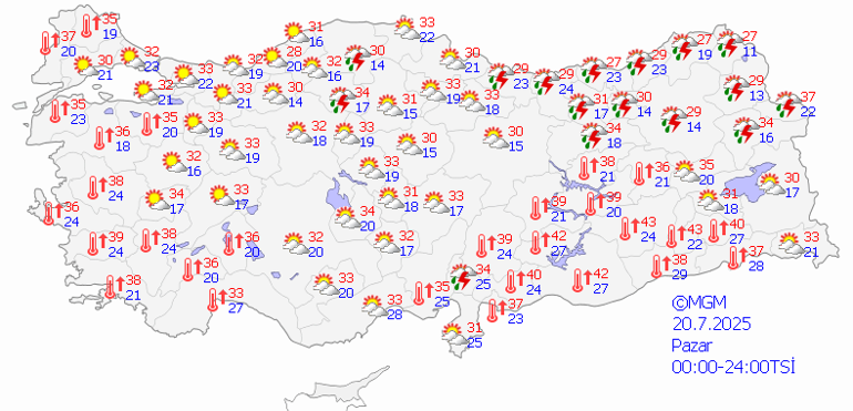 20 TEMMUZ HAVA DURUMU: Hafta sonu hava nasıl olacak O illere serinlik ve sağanak geliyor