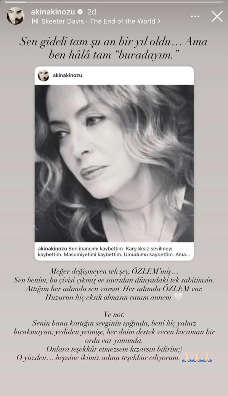 Akın Akınözünden bir yıl sonra yürek burkan paylaşım Dünyadaki tek sabitimsin