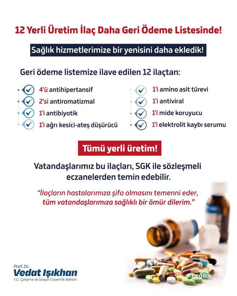 Bakan Işıkhan duyurdu: 12 ilaç geri ödeme listesine alındı