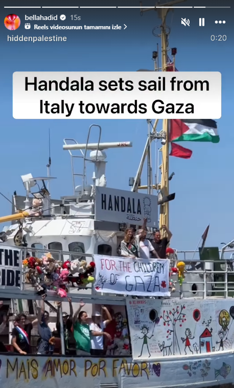Ünlü model Bella Hadidden Gazzeye destek