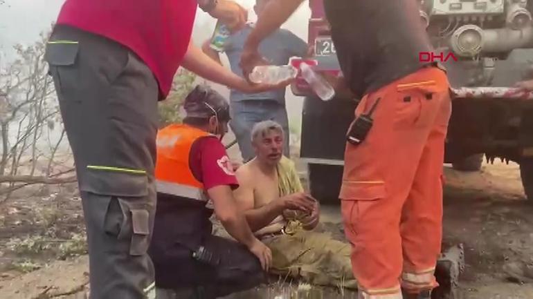 Yanıyorum, su verin diyerek yardım isteyen orman işçisi yoğun bakımda