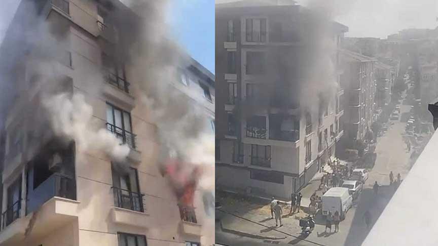 İstanbulda yangın paniği 2 kişi pencereden atladı; 1i ağır 3 yaralı
