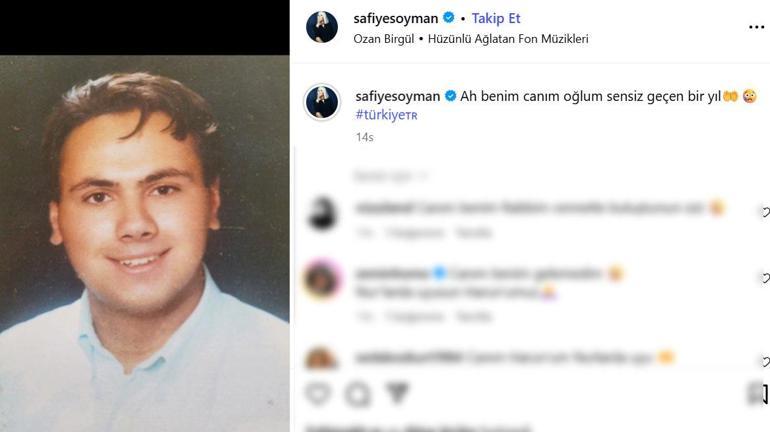 Safiye Soymandan oğlu için duygusal paylaşım Sensiz geçen bir yıl