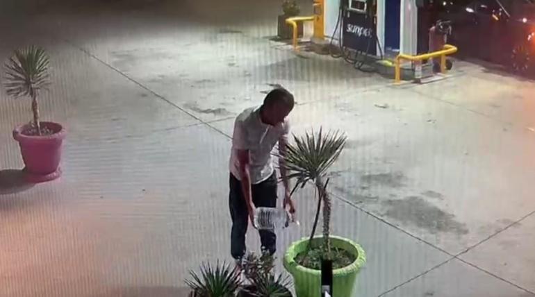 Bursada orman yangını şüphelisi Fetöcü kundakçı parkı tutuşturduğu benzinleri böyle almış