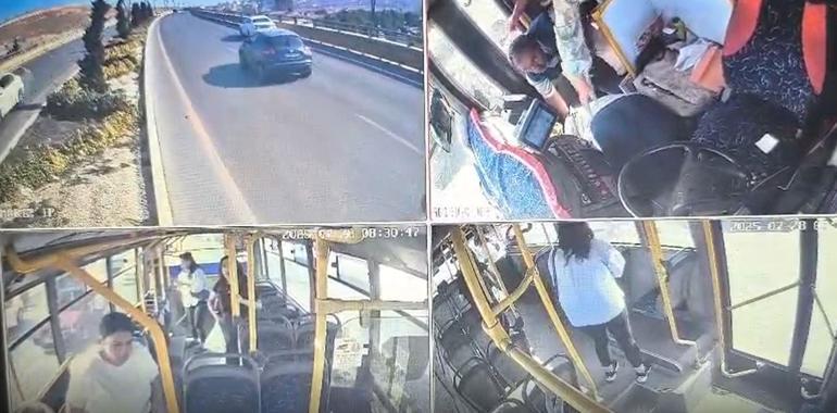 Otobüs şoförü kalp krizi geçirdi Faciayı yolcu önledi
