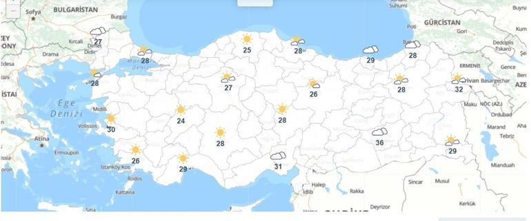 31 TEMMUZ HAVA DURUMU: Bugün İstanbulda Yağmur Var Mı Bursa, Samsun, Kahramanmaraş, Gaziantep MGM 31 Temmuz İl İl Hava Durumu