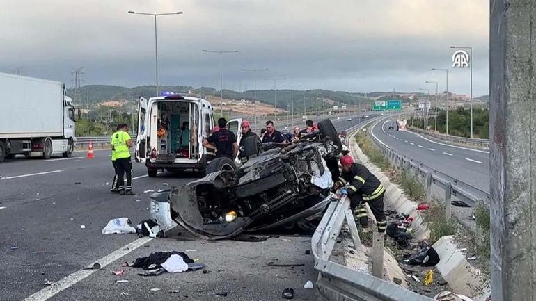 Kuzey Marmara Otoyolunda feci kaza: Anne öldü, eşi ve 3 çocuğu yaralandı