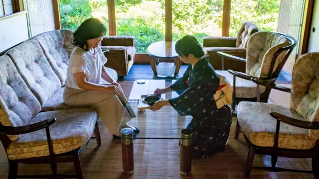 Geleneksel japon çay seremonisi. 
