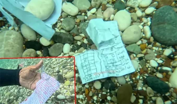 Deniz dibindeki poşetlerden, ev, otomobil, aşk çıktı