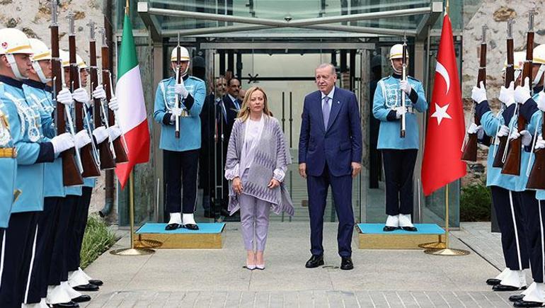 Gözler Dolmabahçede: Cumhurbaşkanı Erdoğan, Meloni ve Dibeybeyi kabul etti