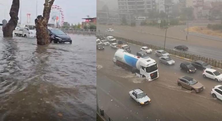 Sokaklar göle döndü Onlarca araç alt geçitte mahsur kaldı