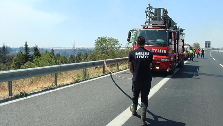 Kırklareli’nde ağaçlık alanda çıkan yangın söndürüldü Avrupa Otoyolu trafiğe açıldı